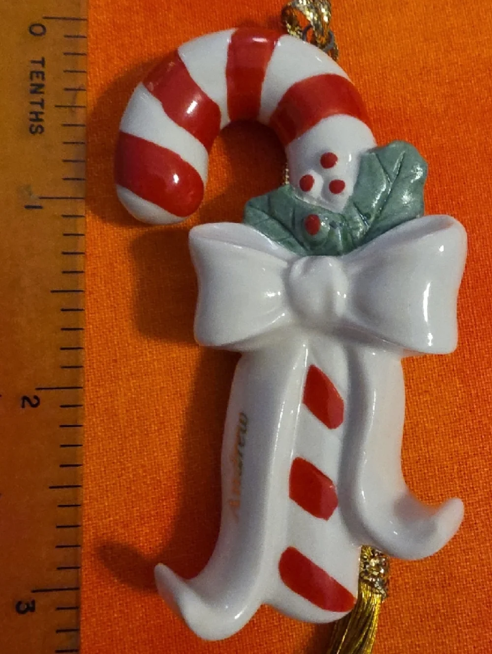Lenox Red & White Candy Cane Ornament Andrew Personalized